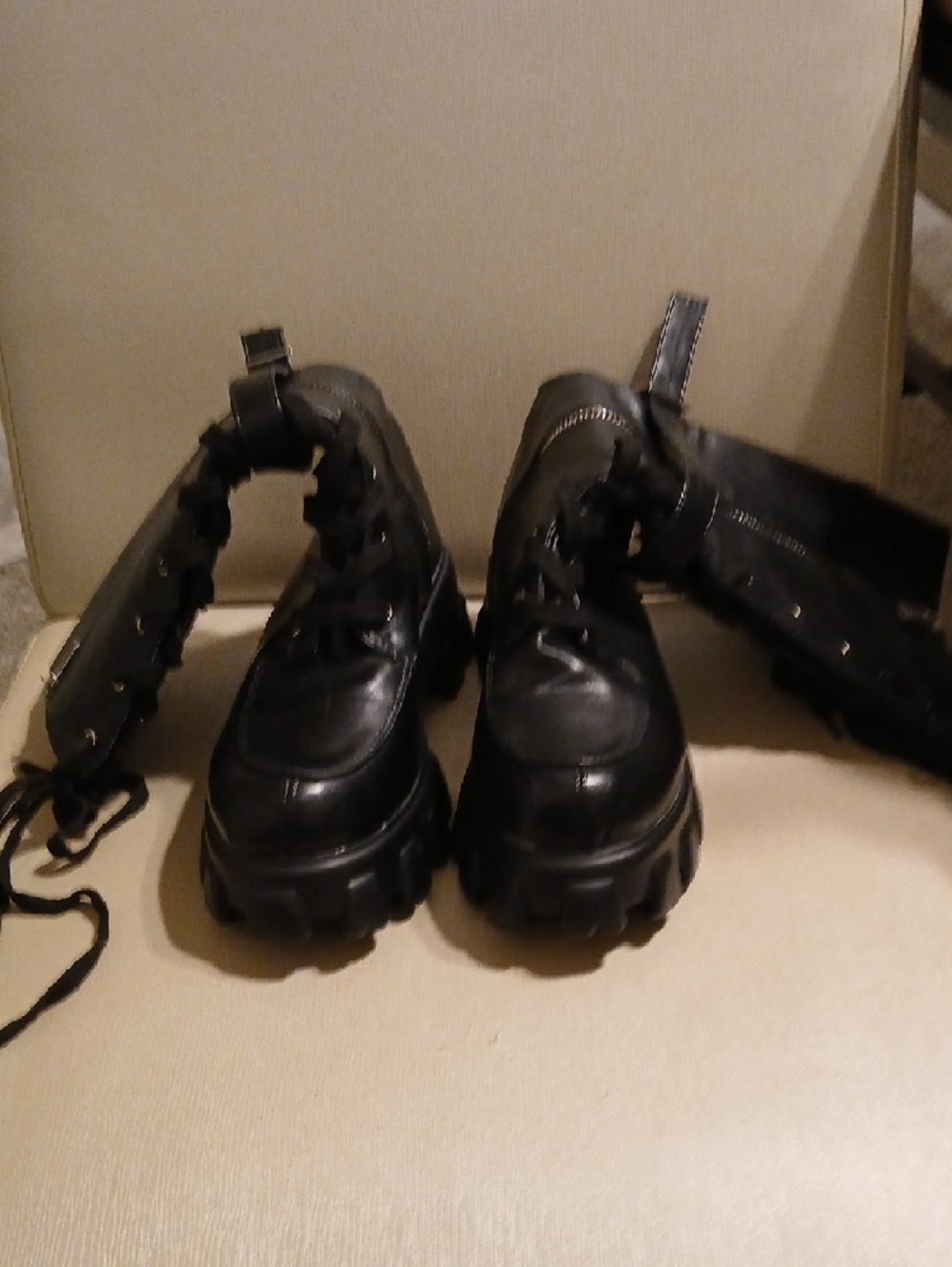 EGO Black Lace-Up Lug Platform Boots - Picture 4 of 4